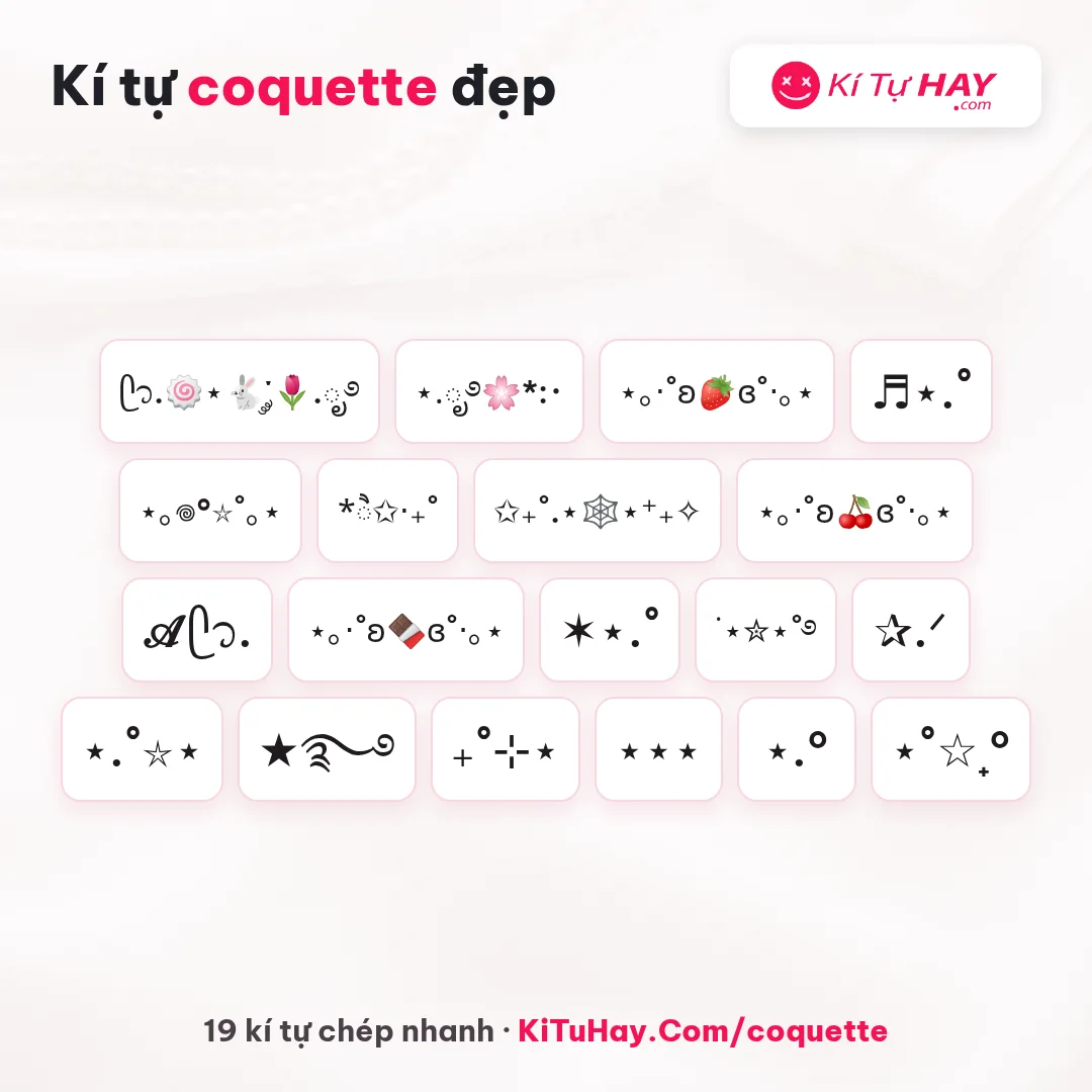 Kí tự coquette 🎀 điệu đà cho bio 2026