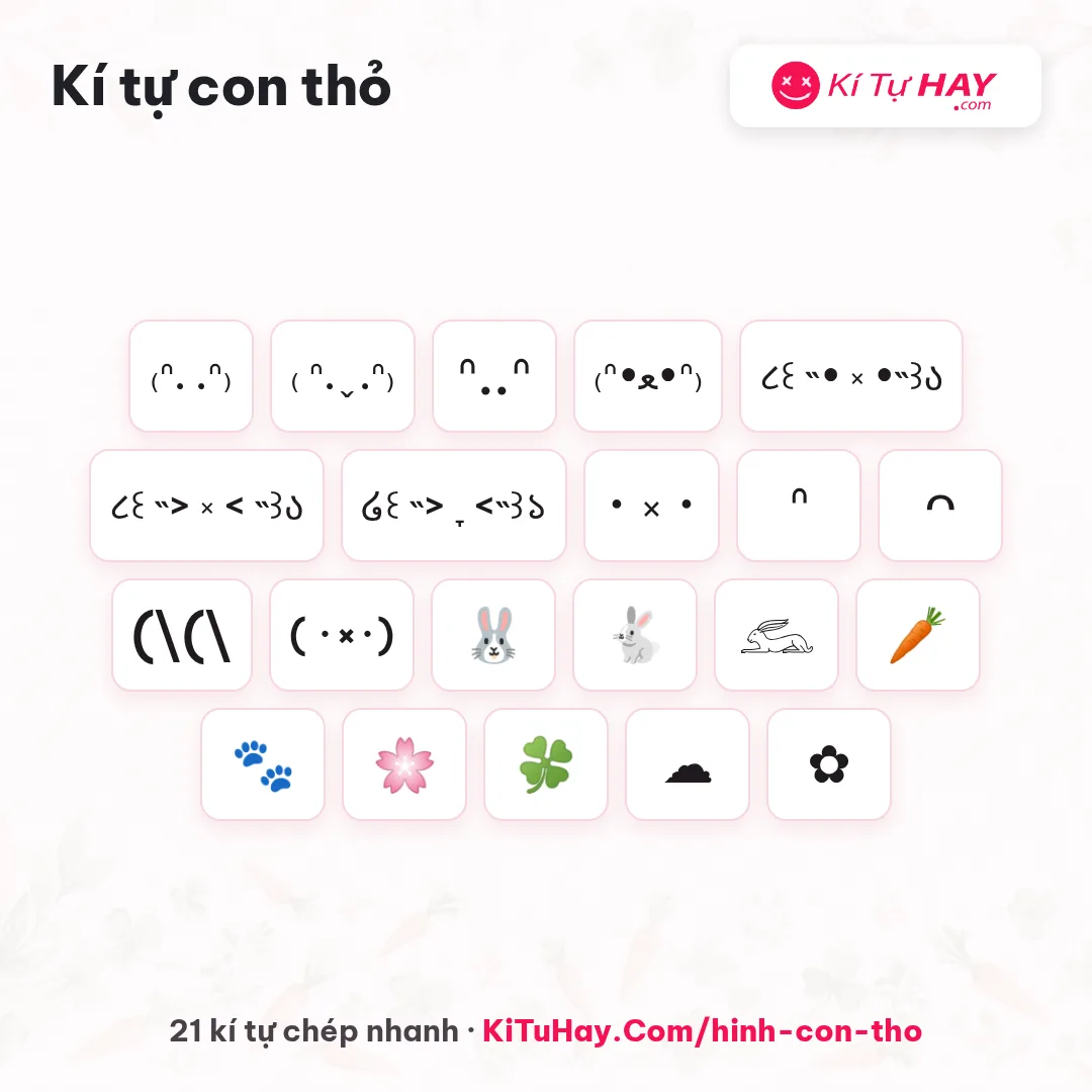 Kí tự con thỏ 🐇 tai thỏ cho tên nữ 2026