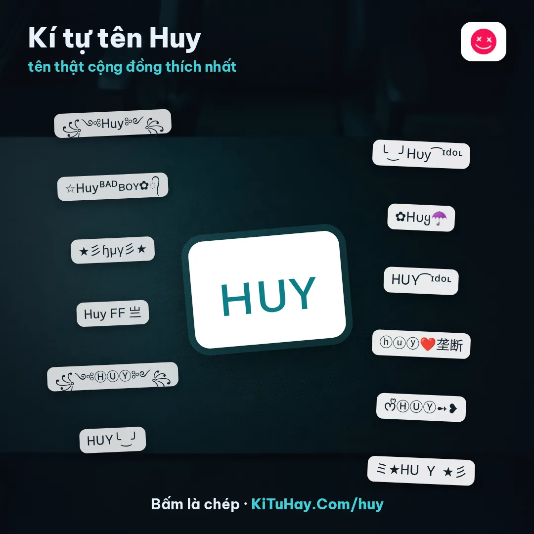Kí tự tên Huy 亗 và biệt danh ghép sẵn