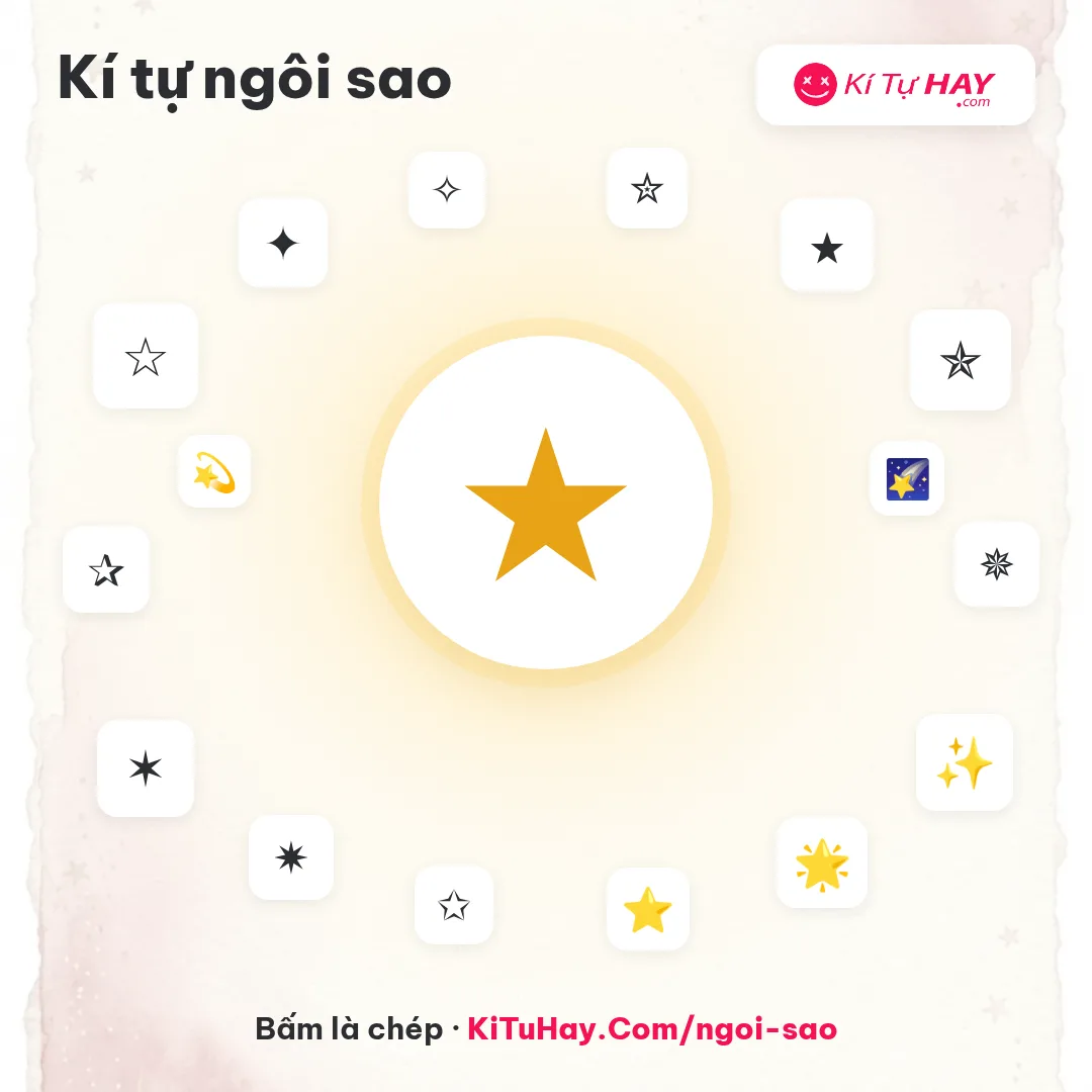 Kí tự ngôi sao ★ lấp lánh cho tên game 2026
